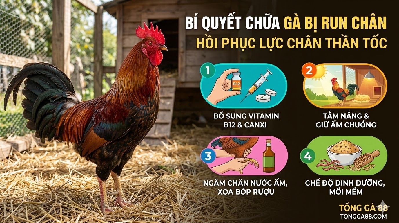 cách chữa gà bị run chân